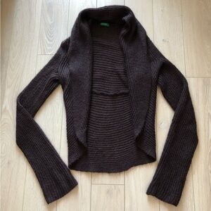 United Colors of Benetton Brown Mohair Blend Sweater Cardigan